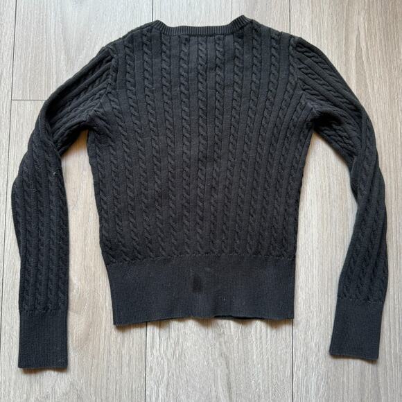 Polo Ralph Lauren Girl's Mini-Cable Cotton Cardigan Black S 7 - Picture 9 of 9